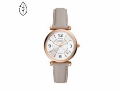 Fossil Women's Carlie Three-hand Date Gray Eco Leather Watch ES5161