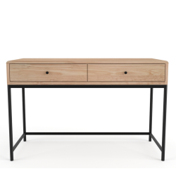 Leah Desk With 2 Drawers - Pine In Chestnut Finish