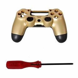 Ejiasu PS4 Handle Controller Housing Shell Anti-slip Gold Plastic Hard Controller Housing Case Shell For PS4 Playstation 4 Controller + 1PC Screwdriver 1PC Controller Shell + 1PC Screwdriver