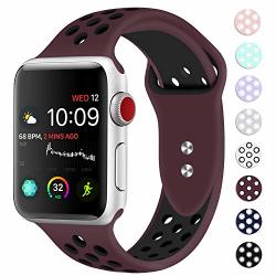 Booyi Sport Band For Apple Watch 42MM 38MM Sport Bands Soft Silicone Wristband Replacement Compatible For Iwatch Apple Watch Series 4 3 2 1