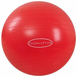 Balancefrom Anti-burst And Slip Resistant Exercise Ball Yoga Ball Fitness Ball Birthing Ball With Quick Pump 2 000-POUND Capacity 48-55CM M Red