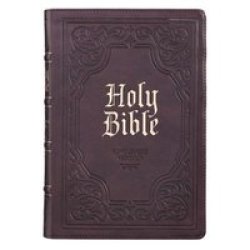 Kjv Bible Giant Print Full Size Dark Brown Leather Fine Binding