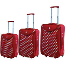 3-piece Luggage Set Eva "polka Dot" Collection Red