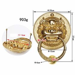 Antique Finish Gate Knocker Brass Hardware Fitting Beautiful Lion Mouth Accessories Door Knocker Door Handle For Home Decor-a 20CM 8INCH