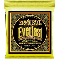 Ernie Ball 2556 Everlast 80 20 Bronze Medium Light Acoustic Guitar Strings