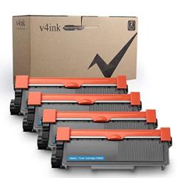 V4INK Compatible Toner Cartridge Replacement For Brother TN630 TN660 TN-660 Black 4-PACK For Use In Brother HL-L2300D HL-L2320D HL-L2340DW Hl-l