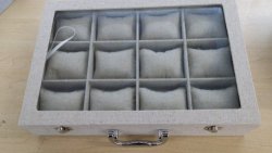 Special 12 Block slot Watch Box watch Storage Hessian Material
