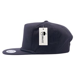Acorn-fit Exclusive Yupoong 6002 Poplin Golf Snapback Hat Baseball Cap Black