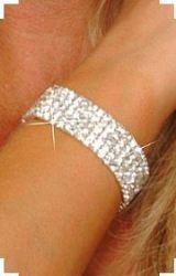 5 Rows Of Sparkling Rhinestones On A Stretch Bracelet Bridal Jewellery