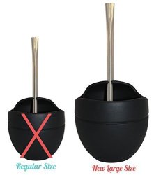 YS Extra Large Yerba Mate Silicone Gourd And Bombilla Combo 14 Oz. Gourd Black On Black By Yerba Supply
