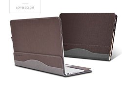 Hp Spectre X360 13.3 Inch Case Pu Leather Folio Stand Hard Cover For Hp Spectre X360 13.3 2 In 1 Laptop Sleeve Coffee