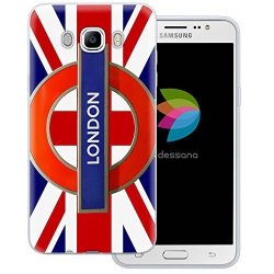 Dessana London Pattern Transparent Silicone Tpu Protective Case 0.7MM Ultra Thin Phone Soft Cover For Samsung Galaxy J7 2016 London Sign