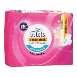 Lil-Lets Scented Maxi Thick Super Pads 8S