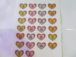 26pc Pink Blue Orange Green Heart Letters Uncut-cheap Courier Delivery