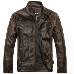 Motorcycle Leather Jackets For Men - Brown Xxl
