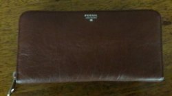 Fossil Zip-around Clutch Wallet Brown Leather