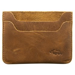 Genuine African Leather Card Holder Light Brown