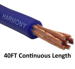 Harmony Audio 4 Gauge 4GA Car Stereo Matte Blue Power Cable Amp Wire - 40 Ft
