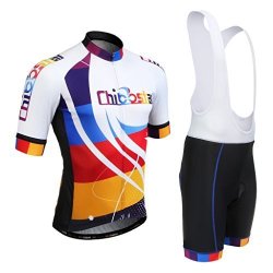 Chibostar Men's Wemen's Cycling Clothing Bright Jersey Italy Sitip Fabric 3D Cushion Shorts Set