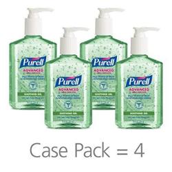 Purell Advanced Hand Sanitizer Soothing Gel For Workplaces Fresh Scent With Aloe And Vitamin E- 8 Fl Oz Pump Bottle Pack Of 4 - 9674-06-EC