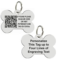 Pet Widget Stainless Steel Pet Id Tag Personalized On Front Web gps Qr Code Enabled Smart Tag On Back 2 In 1 Traditional + Smart