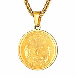 saint michael necklace gold