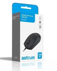 Astrum MU080 Wired USB Optical Mouse - Black