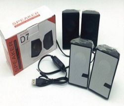 Tuff-Luv D7 USB Powered MINI Compact Stereo Speakers 3.5MM Audio Input Inline Control Black