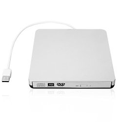 External USB 2.0 DVD Drive Dvd-rw Cd-rw Writer Burner Player With Classic Silvery For Apple Macbook Air Macbook Pro Mac Os PC Laptop