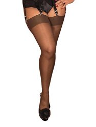 What Katie Did Seamed Stockings Glamour Coffee Brown