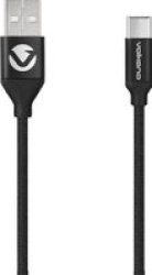Volkano Micro USB Cable - Weave Series - 1.2M - Black