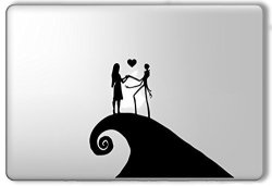 UNIVERS3 Jack Skellington And Sally On A Hill Nightmare Before Christmas Vinyl Decal Sticker For Macbook Notebook Laptop