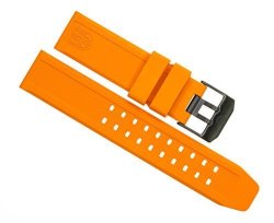 Luminox 23MM Rubber Strap Evo Watch Band 3050 3950 Colormark Navy Seal Navy Orange Pvd A