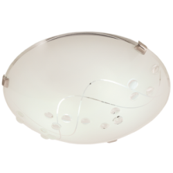 Bright Star Lighting - Ceiling Fitting With Patterned Frosted Glass And Clear Beads - L