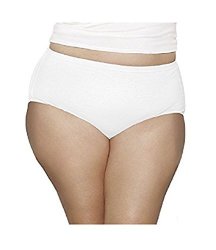 Fruit Of The Loom Women's Fit For Me Plus Size 100% Nylon Briefs Value Packs 5 Size 13 56-59.5