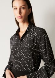 Silk Polka Dot French Cuff Shirt