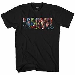 TEAM Logo Fill Black Panther Hawkeye Hulk Iron Man Captain America Thor Black Widow Adult Men's Graphic T-Shirt Apparel Black Large