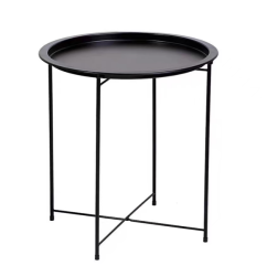 Quality Round Patio Side End Table - Black