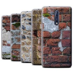 STUFF4 Gel Tpu Phone Case Cover For Nokia 8 Pack 11PCS Brickwork Collection