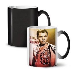 Celebrity Audie Murphy Famous Men Black Colour Changing Tea Coffee Ceramic Mug 11 Oz Wellcoda