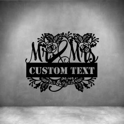 Mr And Mrs 3 With Custom Text - 300MM Rust Coat