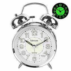 Besplore Double Bell Mechanical Wind Alarm Clock Silver A10-WHITE