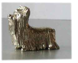 Silver Plated Dog Model --yorkshire Terrier Yorkie