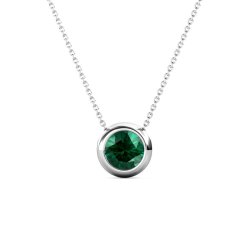 DESTINY Moon May emerald Birthstone Necklace With Swarovski Crystals