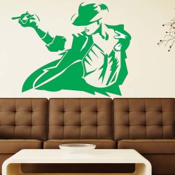 Michael Jackson Wall Vinyl Sticker Art Poster Easy Peel & Stick Wall-decor - Green WM-WSTK69G