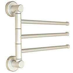 TOOGOO 3-ARM Wall Mounted Swivel Bars - 3-ARM Wall Mounted Bathroom Swivel Bars Chrome Towel rail hanger holder Bath