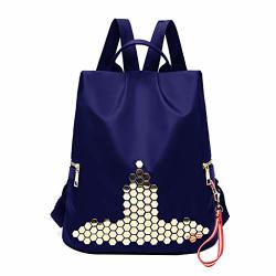 Vibola Women Backpack Wild Oxford Cloth Shoulder Bag Rucksack Satchel Bag College School Backpacks For Teen Girls Blue