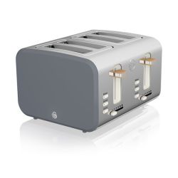 Nordic 4 Slice Stainless Steel Toaster With Rubberised Finish