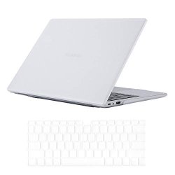 SE7ENLINE Huawei Matebook 14 Case Matte Frosted Plastic Hard Shell Protective Case Cover For Huawei Matebook 14 Inch Laptop With Silicone Keyboard Cover Skin Frosted Transparent