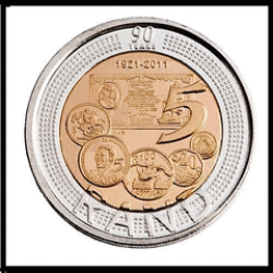 2011 South African Reserve Bank 90TH Anniversary Uncirculated R5 Coins. Sold Per Coin